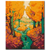 Painting by Numbers Yellow Trees Landscape